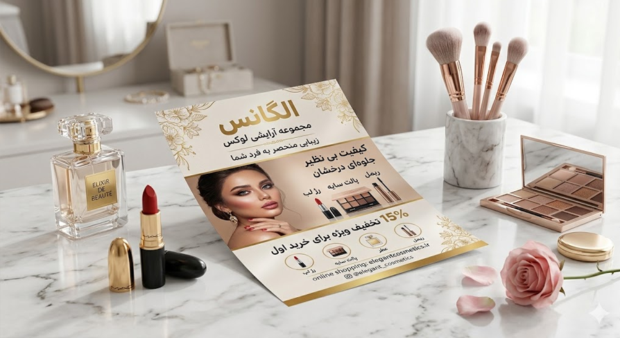 دانلود طرح لایه باز تراکت لوازم آرایشی و بهداشتی
