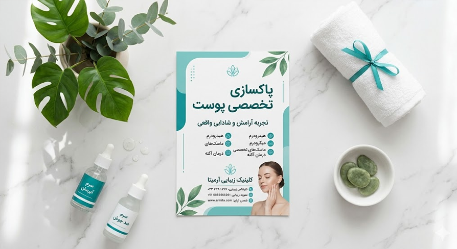 طرح لایه باز تراکت پاکسازی پوست و فیشیال