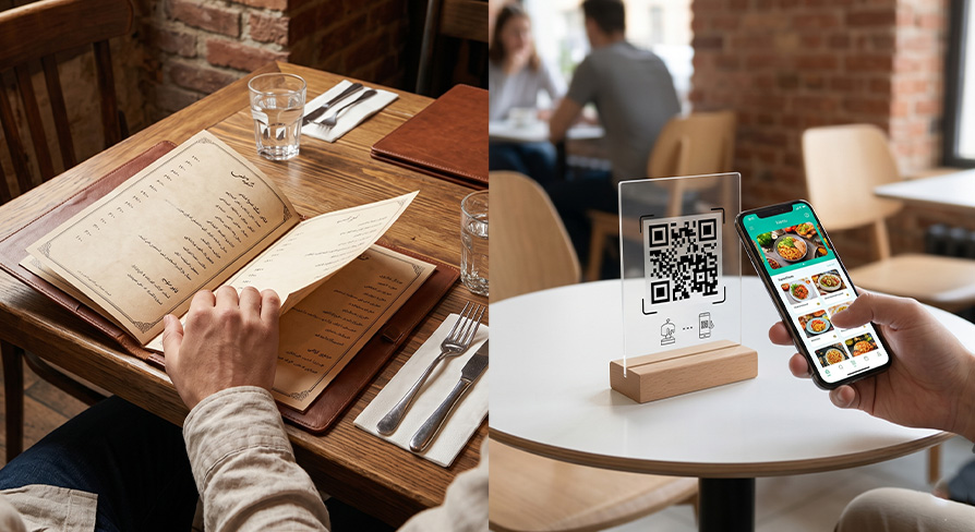 منوی دیجیتال (QR) در برابر منوی چاپی
