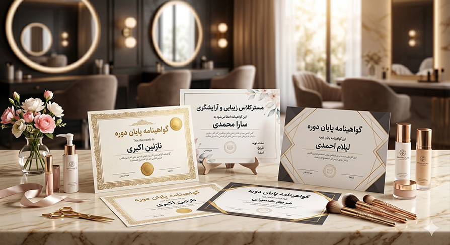 بهترین سرتیفیکیت دوره آرایشگری و زیبایی