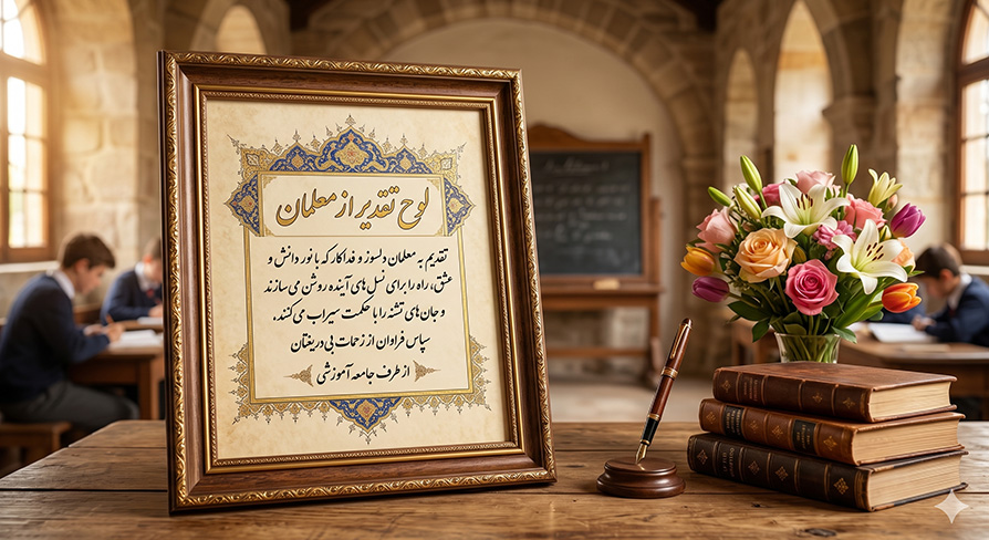 متن برای لوح تقدیر معلمان
