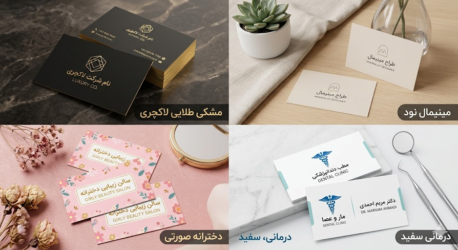 انواع رنگ بندی و روانشناسی رنگ کارت ویزیت