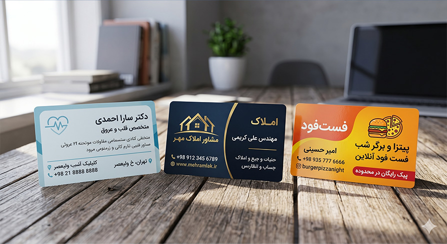 انواع طرح لایه باز کارت ویزیت برای مشاغل مختلف