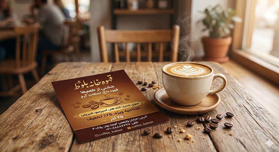 تراکت آماده و لایه باز برای کافی شاپ ها