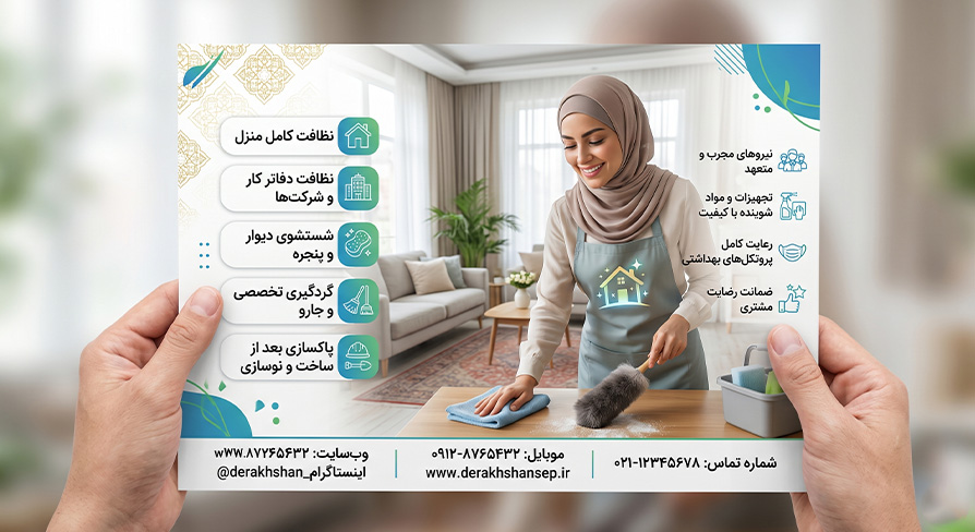 تراکت خدمات نظافتی