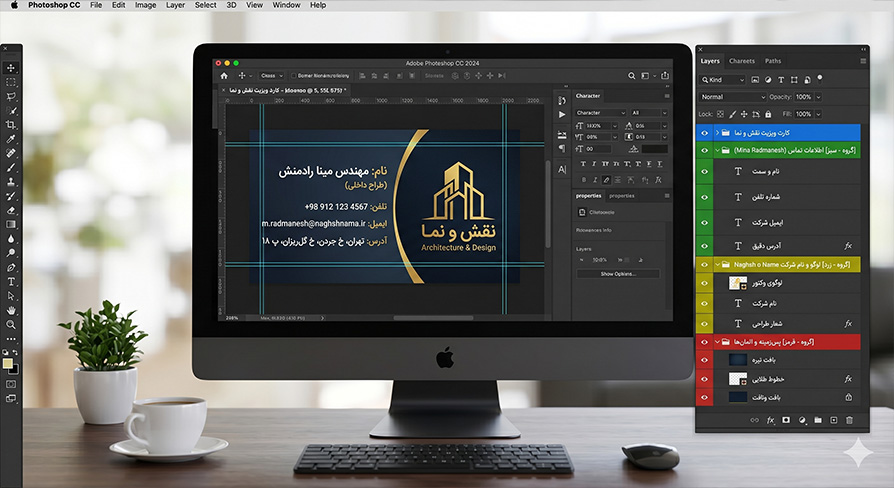 ویرایش کارت ویزیت در فتوشاپ