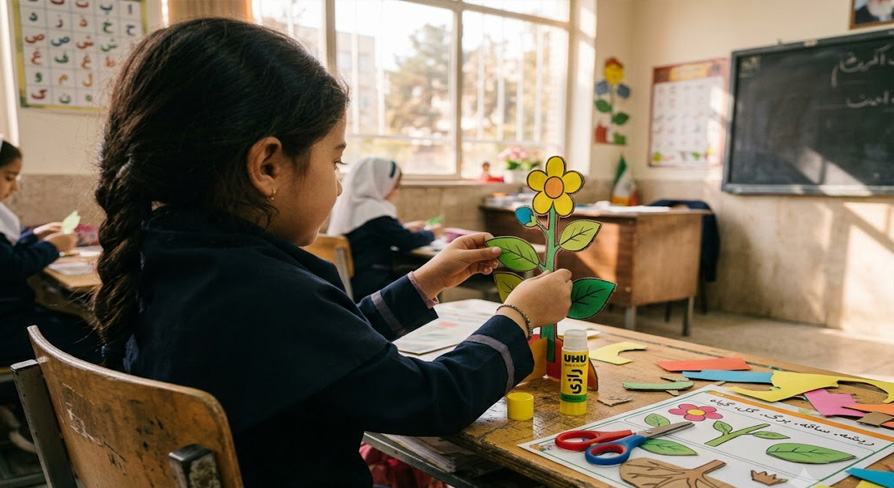 کاردستی و فعالیت خلاقانه کلاسی با نقاشی بخش های گیاه