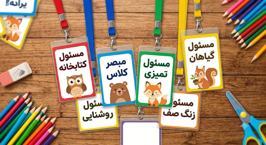 ابعاد و نحوه چاپ کارتهای مسئولیت مدارس