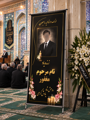 بنر تسلیت لایه باز طرح شیک و رسمی فرمت PSD