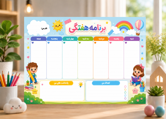  برنامه هفتگی برای دانش آموزان دختر و پسر