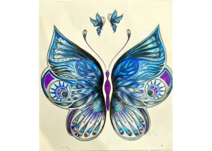 نقاشی پروانه آبی مهتاب | فایل وکتور SVG